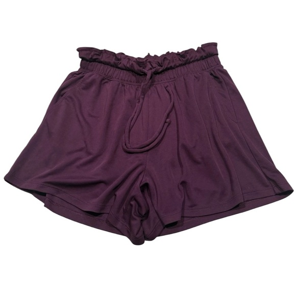 Fabletics Purple High Rise Drawstring Shorts Women’s Size Small Casual & Comfy - Picture 1 of 6